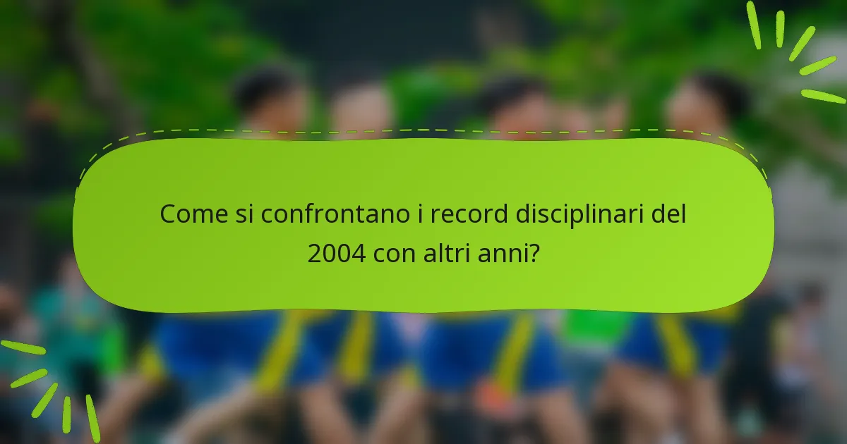 Come si confrontano i record disciplinari del 2004 con altri anni?